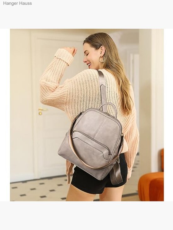 PU Leather Convertible Travel Backpack Purse Shoulder Bag main image 4